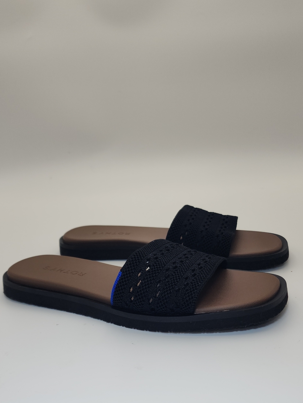 Rothy's The Slide Sandals in Black Crochet Size 8, like new - Picture 4 of 15